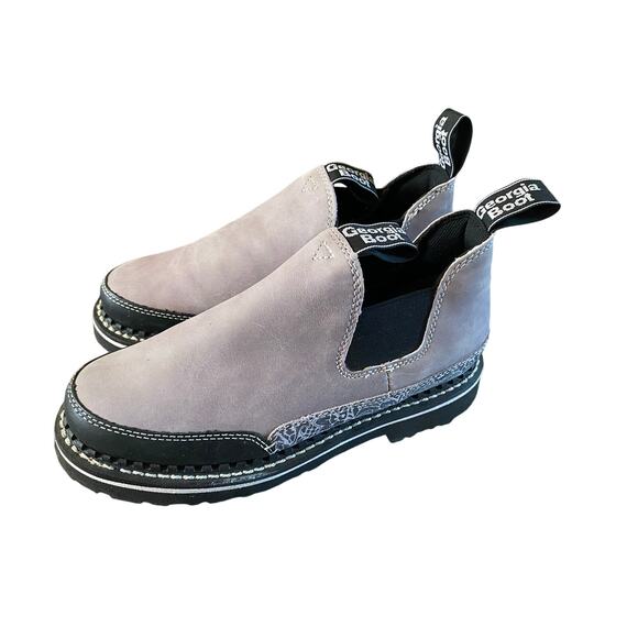 Georgia Boot Black and Lilac Grey Slip on Romeos - Picture 1 of 5